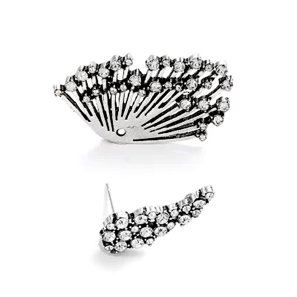 🔴𝟭𝟬/$𝟮𝟱🔴NEW Rhinestone Wing Single Earring - Picture 5 of 10